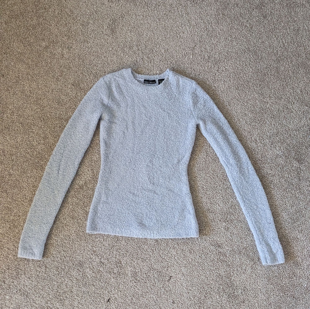 Boucle long sleeve knit sweater top